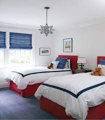 red white and blue rooms