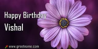 happy birthday vishal flower purple