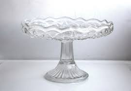 Vintage Clear Glass Cake Footed Stand