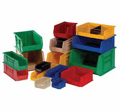 stacking plastic storage bins