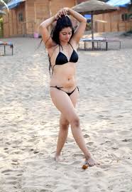 Beauty Galore HD : Model Seethal Sidge In Black Bikini On Goa Beach  Photoshoot