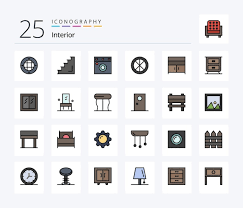 Interior 25 Line Filled Icon Pack