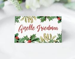 Christmas Place Card Etsy