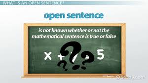 open sentence in math definition