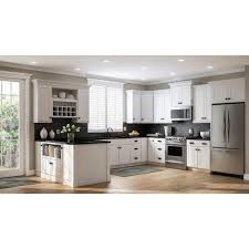 Get the look of new kitchen cabinets the easy way. Hampton Bay Shaker Satin White Stock Assembled Base Kitchen Cabinet 9 In X 34 5 In X 24 In Kbf09 Ssw The Home Depot