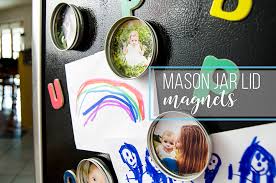 upcycled mason jar lid magnets