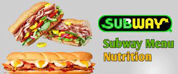 subway menu nutrition with s
