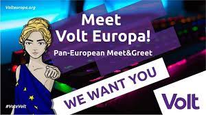 One volt is defined as energy consumption of one joule per electric charge of one coulomb. The Pan European Political Movement Volt Europa