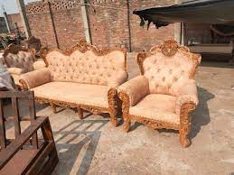 royal teak wood carved sofa set at rs