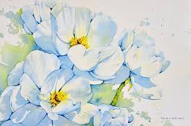 Painting A White Flower In Watercolour
