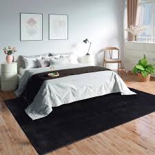 velvety high pile rug black