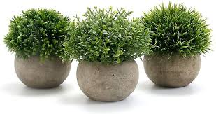 3 Pcs Indoor Artificial Plants Plastic