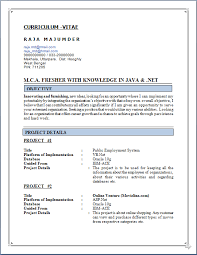 Download MCA Fresher Resume Format toubiafrance com