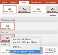 default theme for your presentations