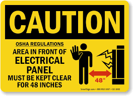 electrical panel clearance and marking