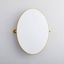 Oval Gold Metal Frame Pivot Wall Mirror