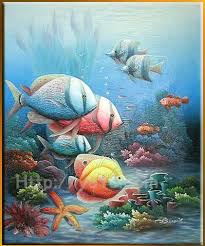 Wall Art Under Sea Scene Fish Handmade