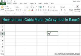 How To Insert Cubic Meter M3 Symbol In Excel Computers
