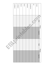 Tenses Chart To Fill In Esl Worksheet By Yvel