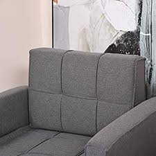 Homcom tall tufted wingback chair nailhead living room grey. Buy Homcom Convertible Accent Chair Single Sofa With Upholstered Fabric Cushion And Steel Legs For Compact Living Room Grey Online In Kazakhstan B08yn23grf