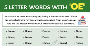 5 letter words with oe