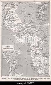 Vintage map of Bombay Presidency Stock Photo - Alamy