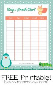 Free Babys Growth Chart Printable By Momma Lew Baby