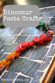 dinosaur craft pasta necklace kids