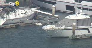 yacht crashing into boats in wild chase