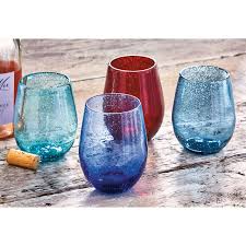 Bubble Glass Stemless Wine Navy Ivystone