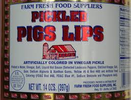 eat pickled pigs lips 14oz jar