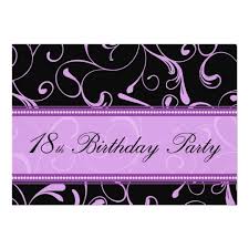 Purple Swirl 18th Birthday Party Invitation Cards Zazzle Com