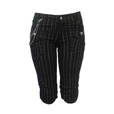 Chained Pinstripes Capri Juniors Clothing Bottoms