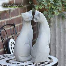 Siamese Cats Cat Pair Stone Garden