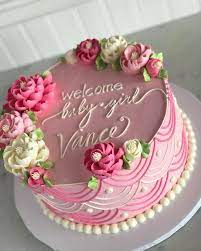 Pink Cake With White Writing gambar png