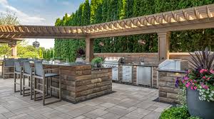 l shaped outdoor kitchen is an