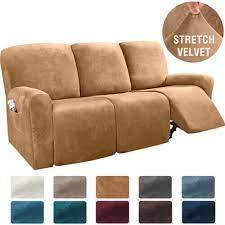 3 Seater Velvet Stretch Recliner Sofa