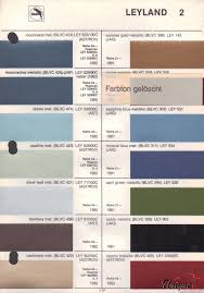 Leyland Paint Chart Color Reference