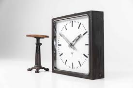 Black Factory Illuminated Wall Clock