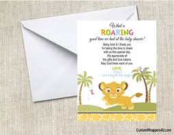 Baby Shower Thank You Card Lion King