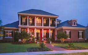 Southern Colonial Red Brick Home Design