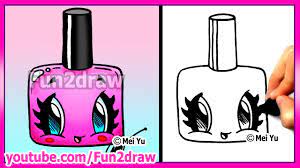 how to draw easy cartoons nail polish