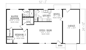 Mediterranean Style House Plan 2 Beds