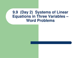 systems of linear equations in three