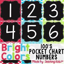 Bright Colors 120 Pocket Chart Numbers Back To School
