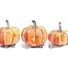 Watercolor Pumpkins Print Painting