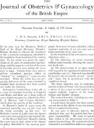 It can cause severe bleeding during pregnancy and delivery. Placenta Praevia A Study Of 174 Cases Macafee 1945 Bjog An International Journal Of Obstetrics Amp Gynaecology Wiley Online Library