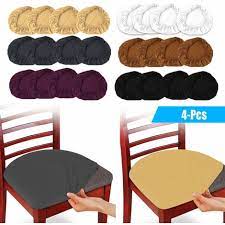 4 Pack Stretch Dining Chair Seat Covers