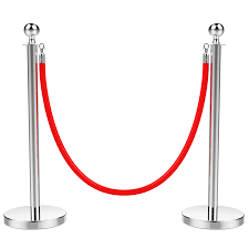 round top stainless plated stanchions