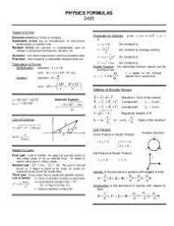Modern Physics Formula Sheet Cheat